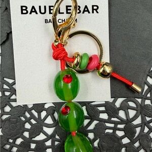 BaubleBar Olive Charm Keychain Gold Tone Martini Vibe Bag Charm NWT
